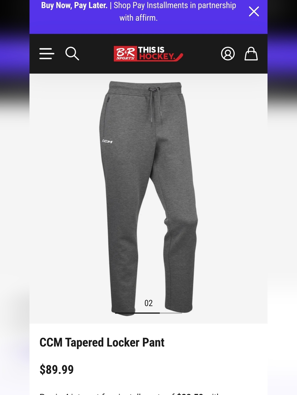 CCM Men's Pants Large Gray Hockey Fleece Tapered Locker Activewear - Picture 6 of 6